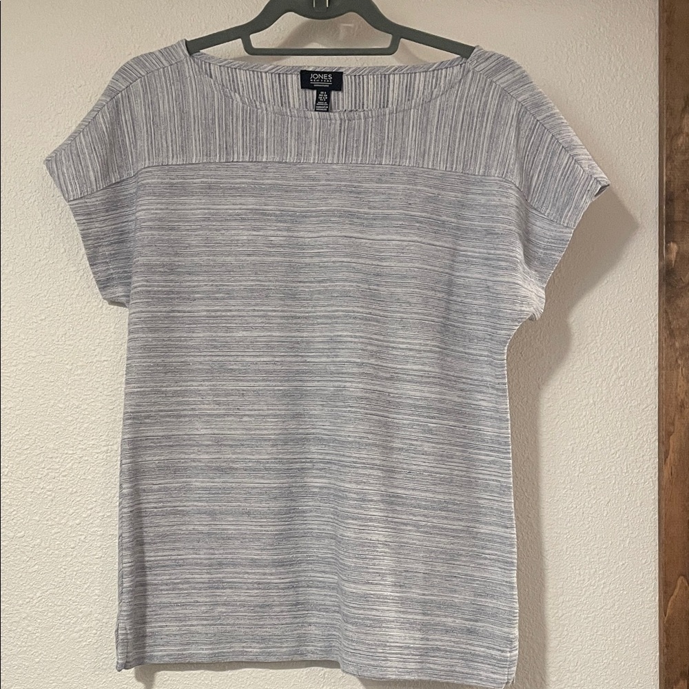 Jones New York Heather Gray Short Sleeve Tee